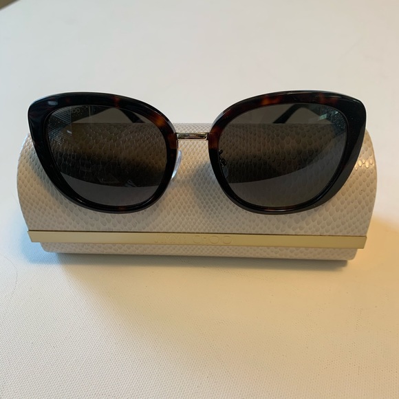NWT Jimmy Choo 56mm Tortoise Glitter Sunglasses - Picture 5 of 11